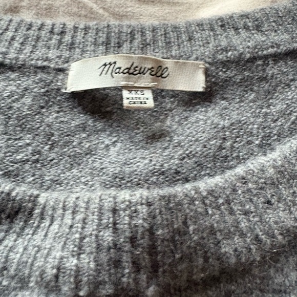Madewell Charcoal Sweater with Cream Heart Accents - Picture 3 of 4